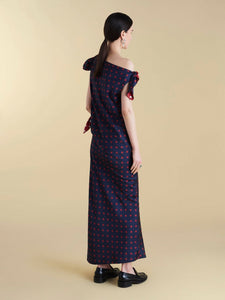 Twill Polka Dot Tabard Tie Dress - Marina Moscone