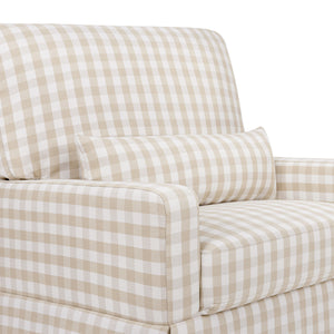 Crawford Pillowback Chair and a Half Comfort Swivel Glider in Tan Gingham