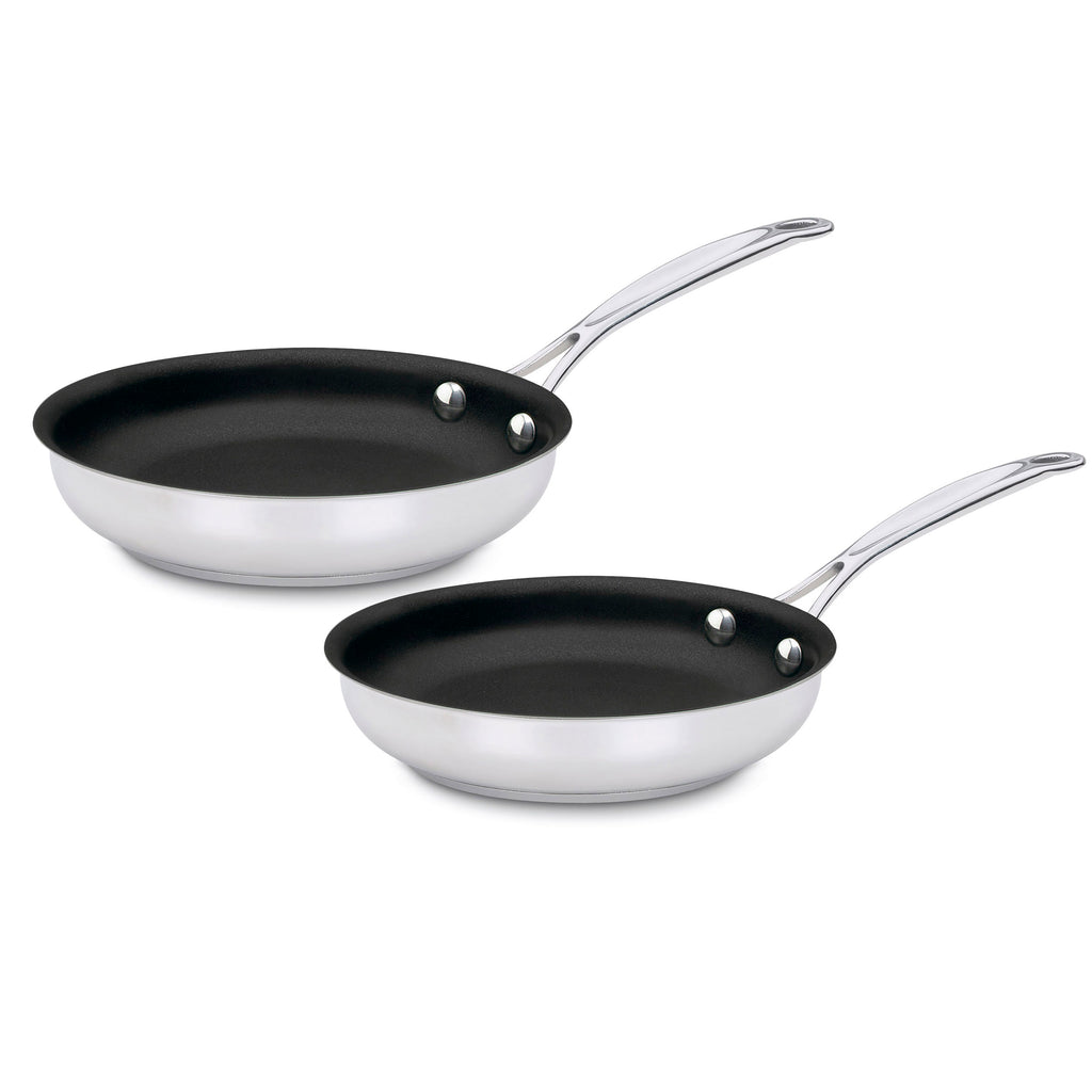 Chef's Classic® Stainless Set of 2 Nonstick Skillets (9" Skillet & 11" Skillet) in Stainless Steel