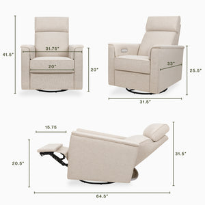 Willa Plus Power Glider Recliner w/ Power Headrest in Performance Beach Eco-Weave