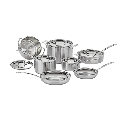 MultiClad Pro Triple Ply Stainless Cookware 12-Piece Set in Stainless Steel