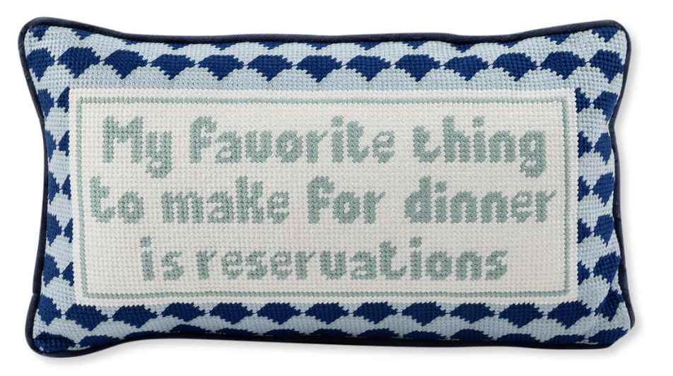 Reservations Needlepoint Pillow