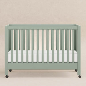 Maki Portable Folding Crib with Toddler Bed Conversion Kit in Light Sage