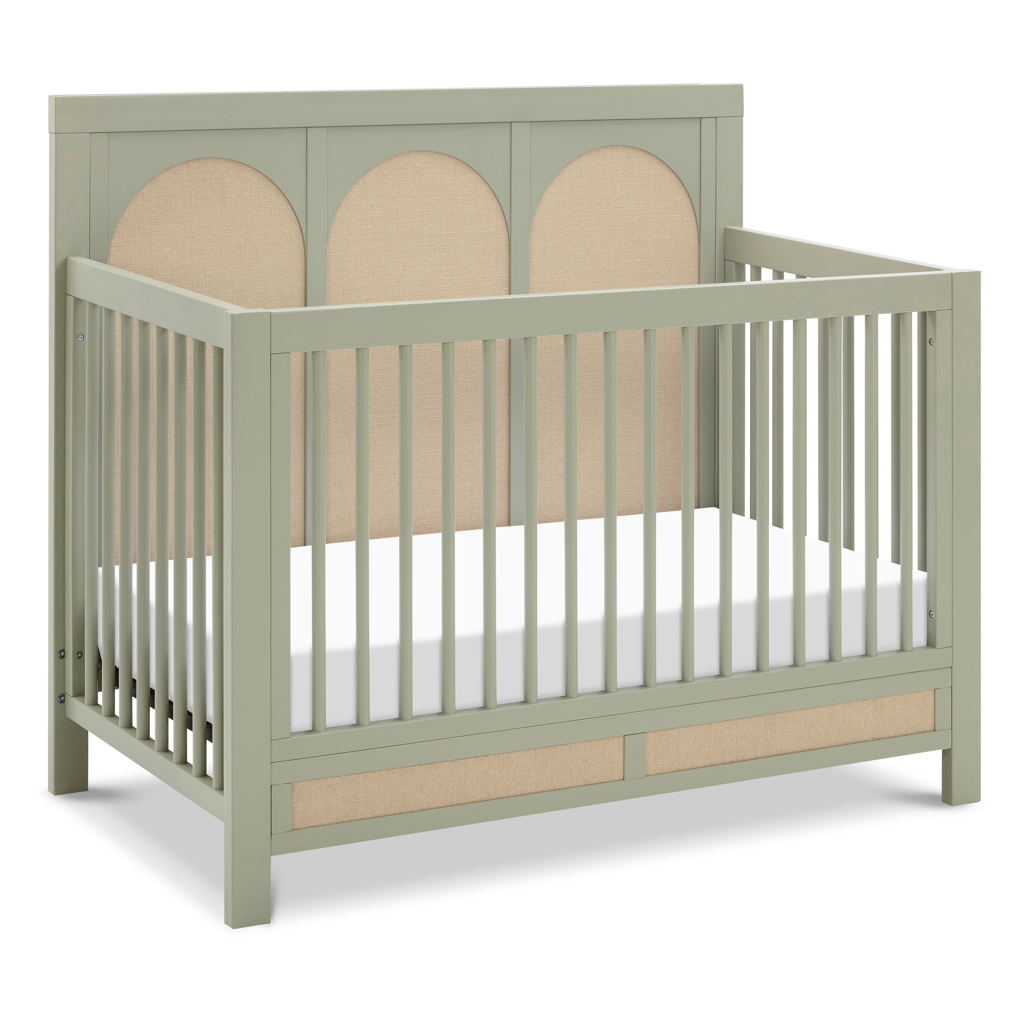 Eloise 4-in-1 Convertible Crib in French Sage and Performance Sand Eco-Weave