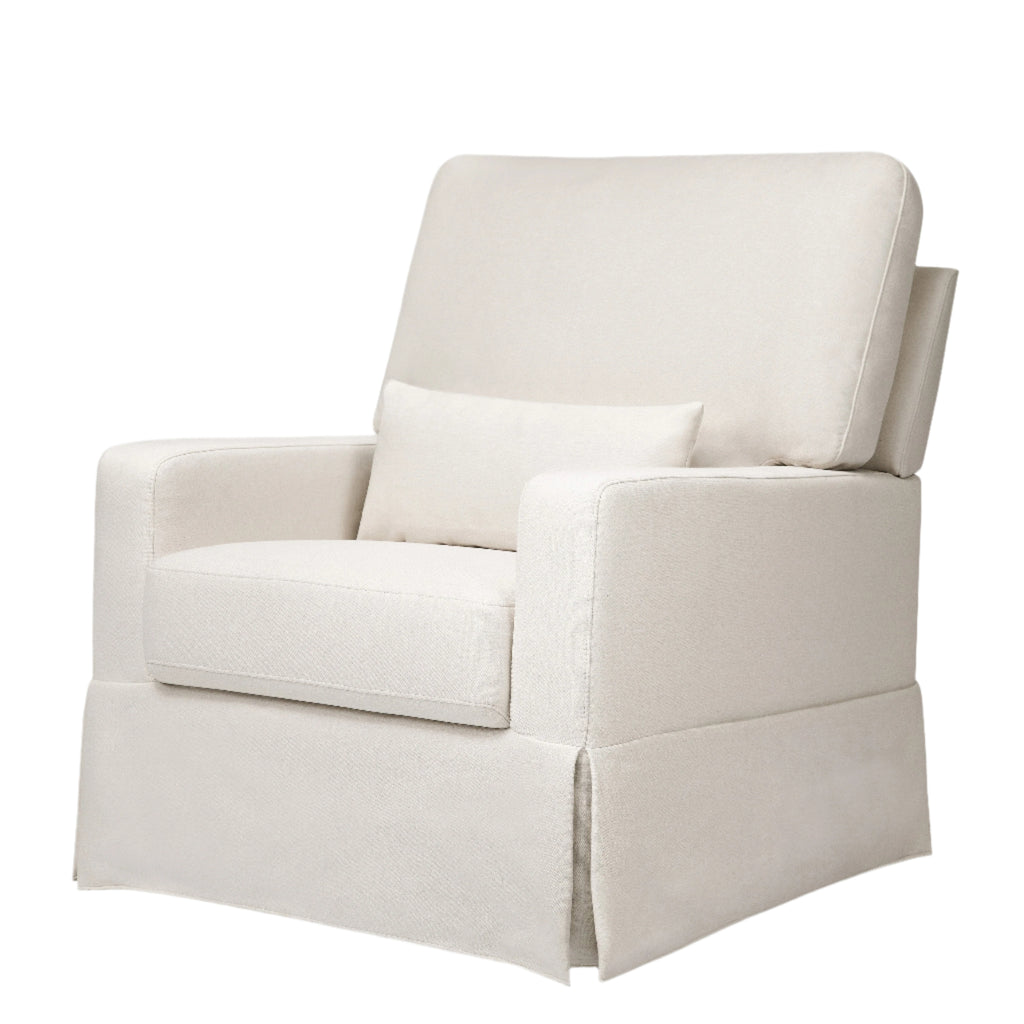 Crawford Pillowback Comfort Swivel Glider in Performance Cream Eco-Weave