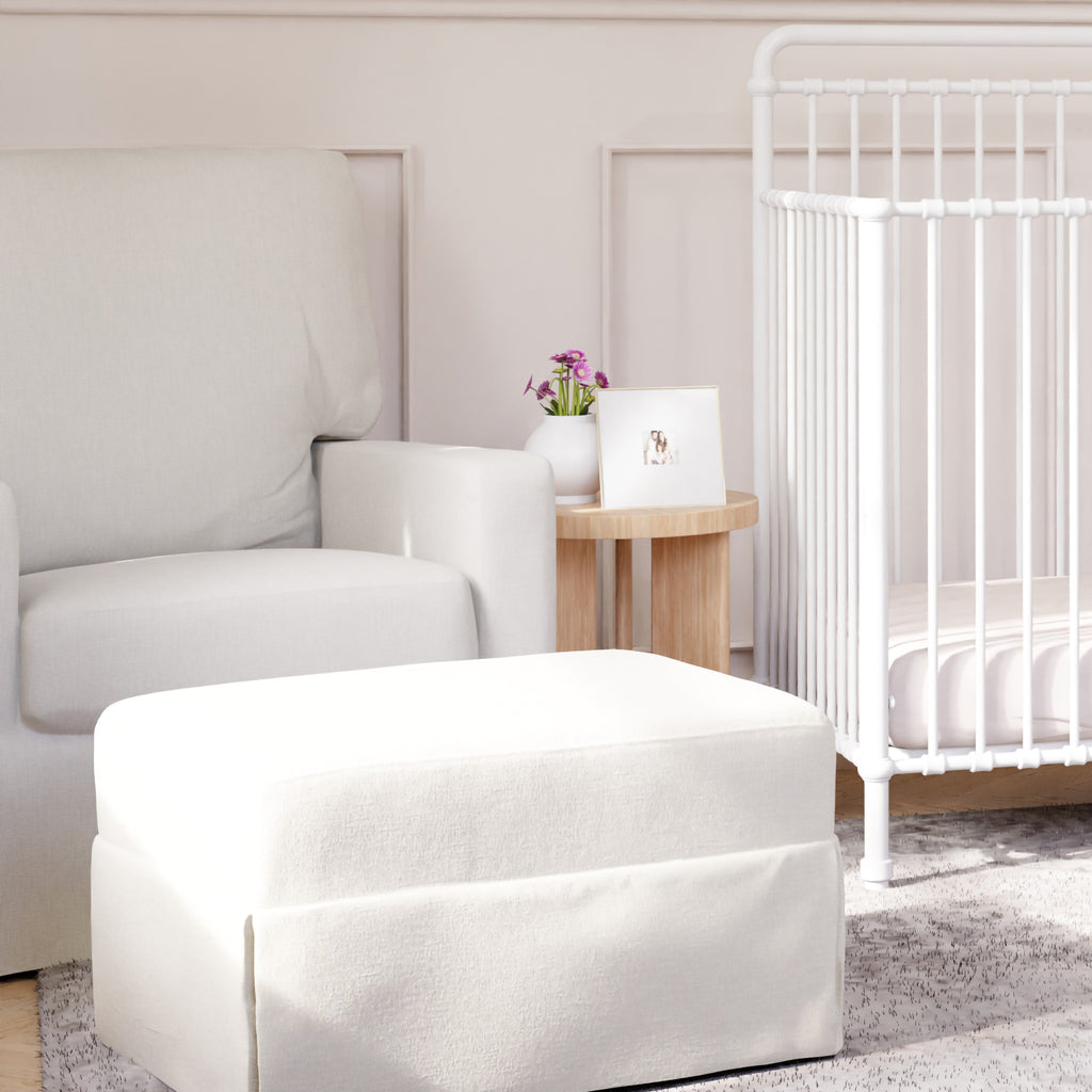 Crawford Gliding Ottoman in Performance Cream Eco-Weave