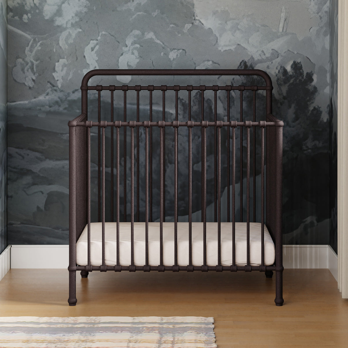 Winston 4-in-1 Convertible Mini Crib in Vintage Iron