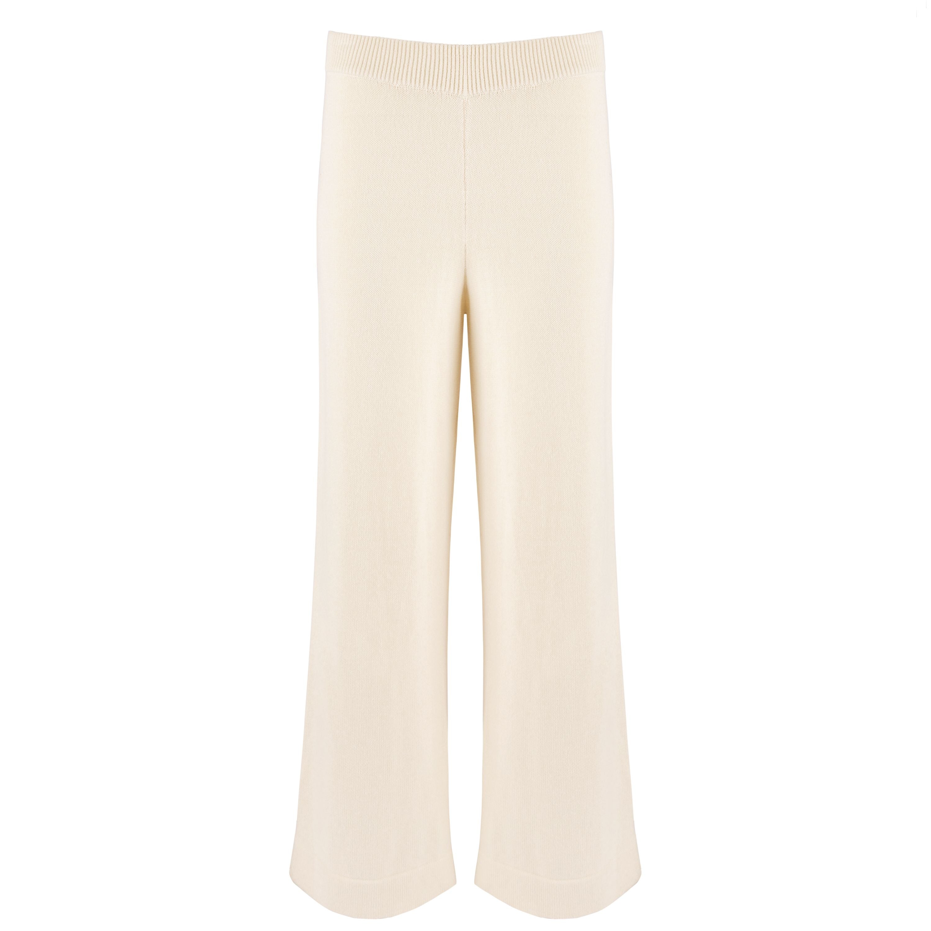 Women’s Cream Wide Leg Knit Pant