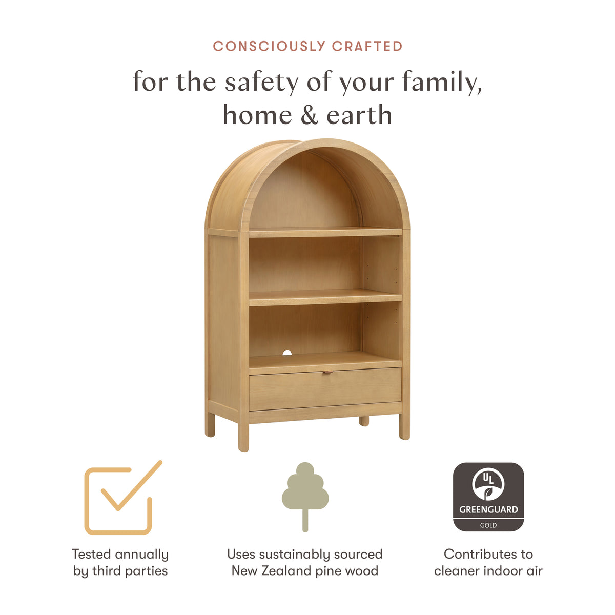 Bondi Assembled Bookcase in Honey