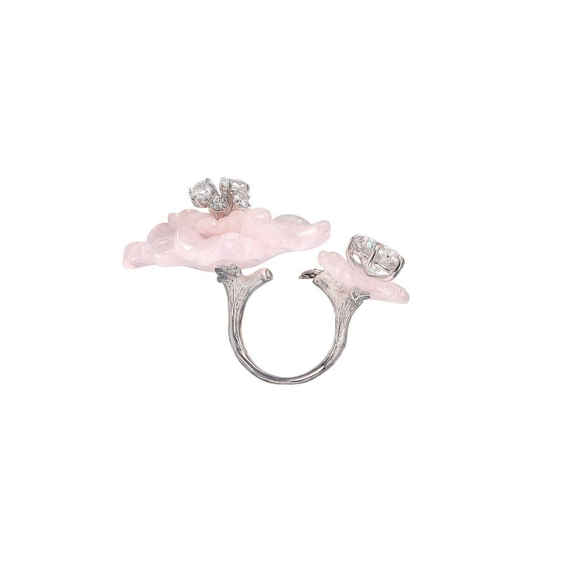 Rose Quartz Sakura Ring