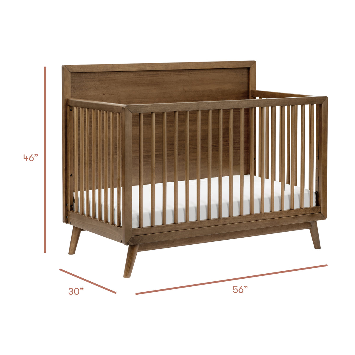 Palma 4-in-1 Convertible Crib with Toddler Bed Conversion Kit in Natural Walnut