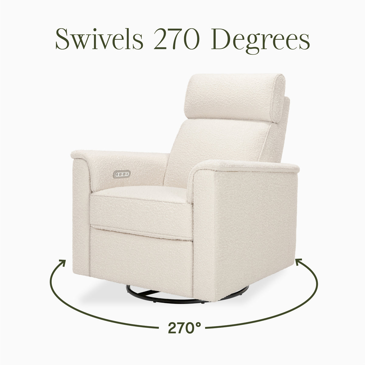 Willa Plus Power Glider Recliner w/ Power Headrest in Performance Ivory Boucle