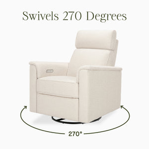 Willa Plus Power Glider Recliner w/ Power Headrest in Performance Ivory Boucle