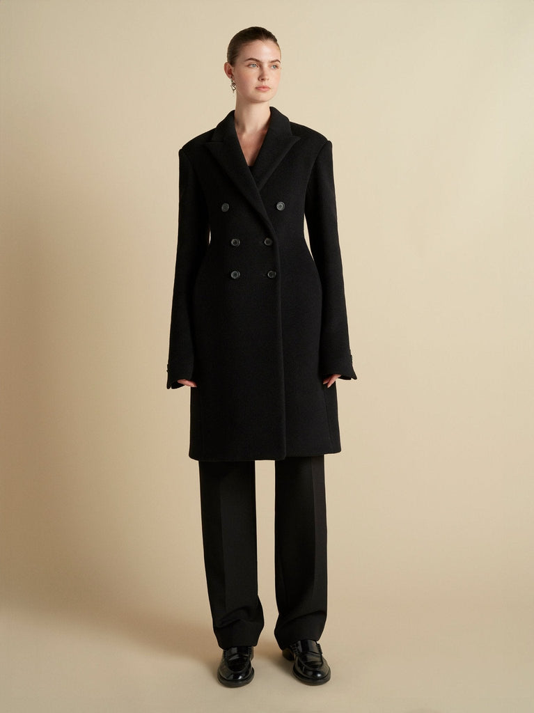 Wool Basque Tailored Overcoat - Marina Moscone