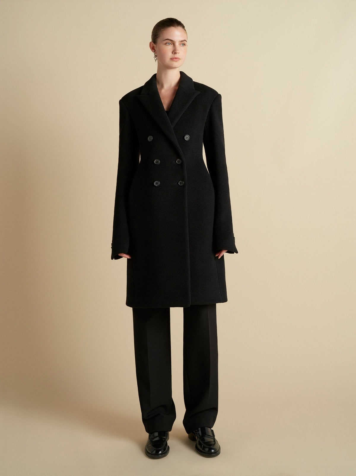 Wool Basque Tailored Overcoat - Marina Moscone