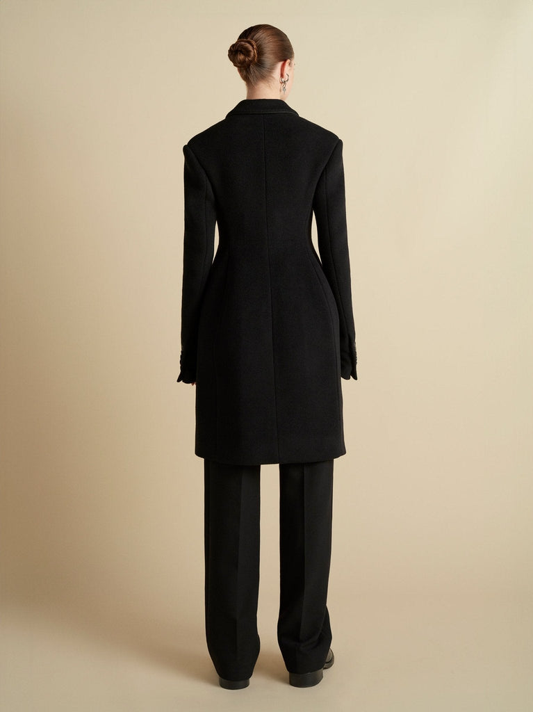 Wool Basque Tailored Overcoat - Marina Moscone