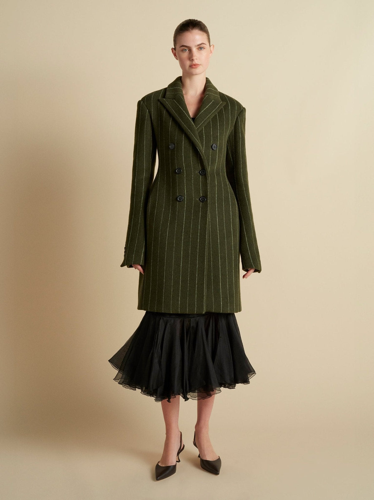 Wool Basque Tailored Overcoat - Marina Moscone