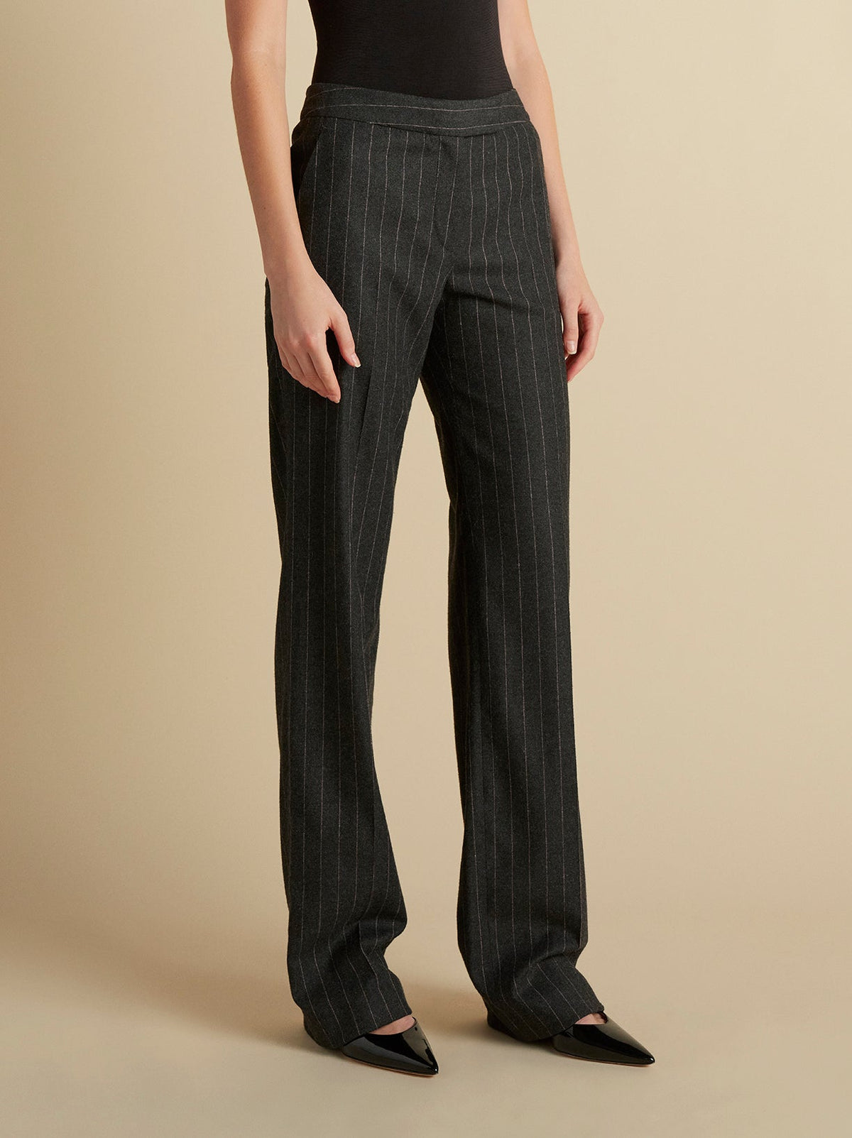 Wool Pinstripe Tailored Trouser - Marina Moscone
