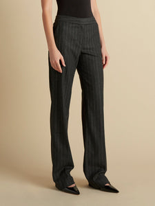 Wool Pinstripe Tailored Trouser - Marina Moscone