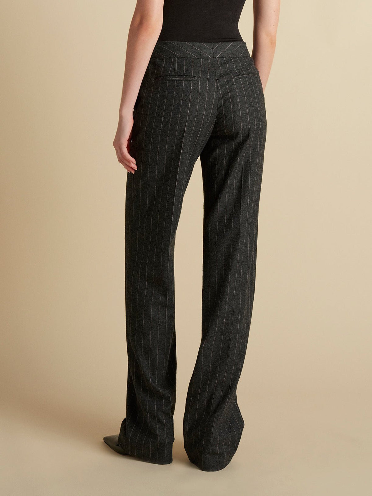Wool Pinstripe Tailored Trouser - Marina Moscone