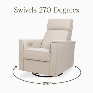Willa Plus Power Glider Recliner w/ Power Headrest in Performance Beach Eco-Weave