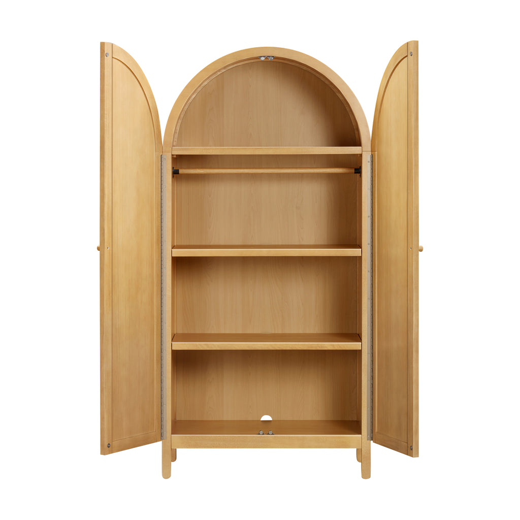 Bondi Cane Assembled Armoire in Honey