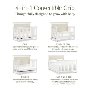 Darlington 4-in-1 Convertible Crib in Warm White