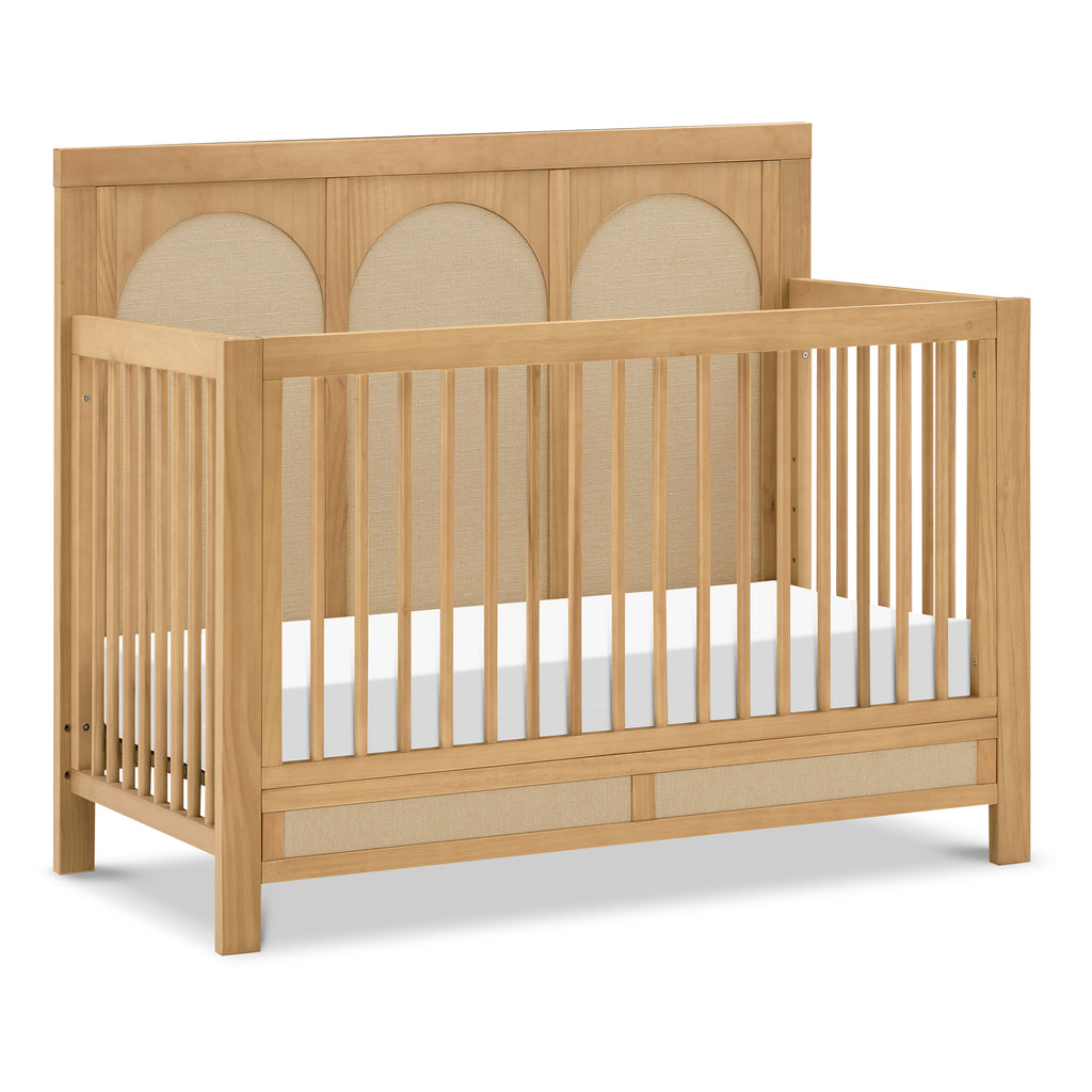 Eloise 4-in-1 Convertible Crib in Honey and Performance Sand Eco-Weave