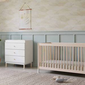 Gelato 3-Drawer Changer Dresser with Removable Changing Tray in White & Washed Natural