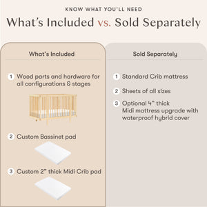 Pogo 8-in-1 Convertible Crib with All-Stages Conversion Kits in Blonde