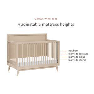 Palma 4-in-1 Convertible Crib with Toddler Bed Conversion Kit in Taupe
