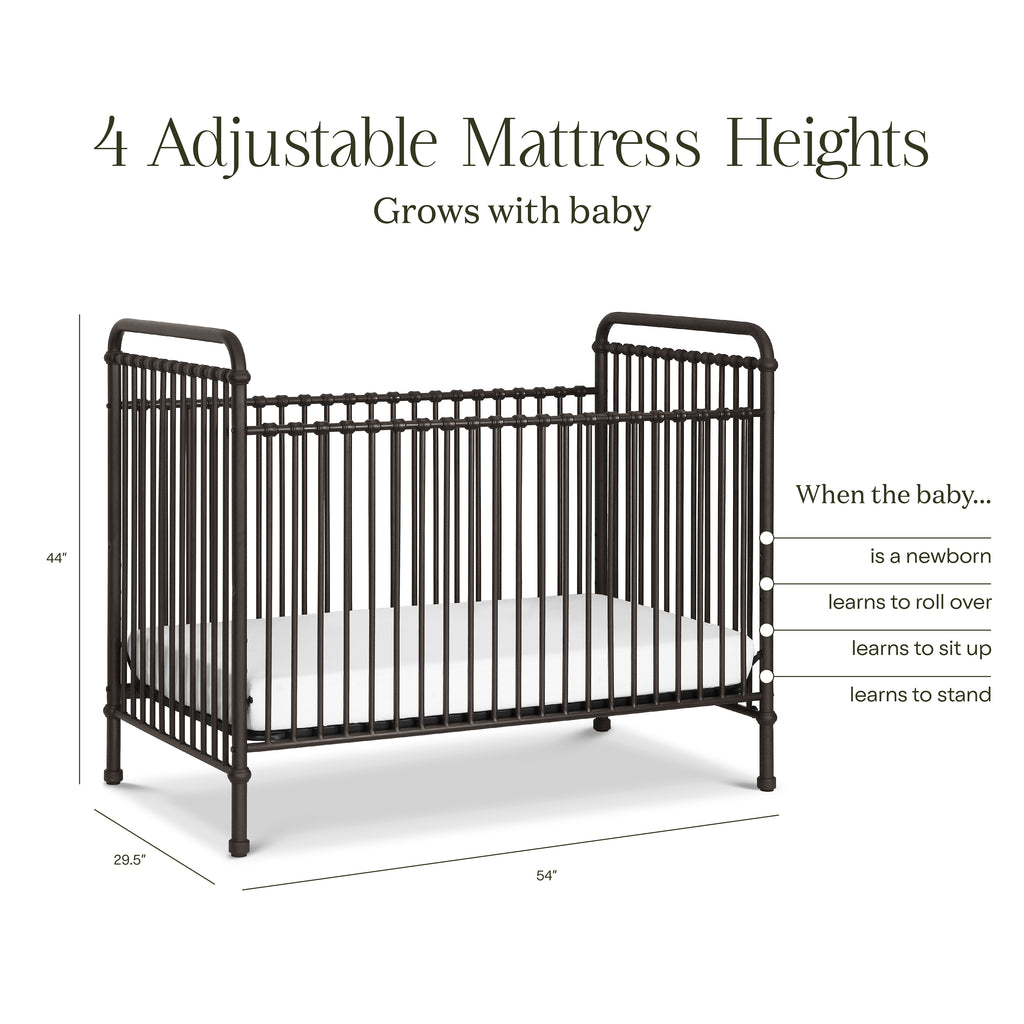 Abigail 3-in-1 Convertible Crib in Vintage Iron