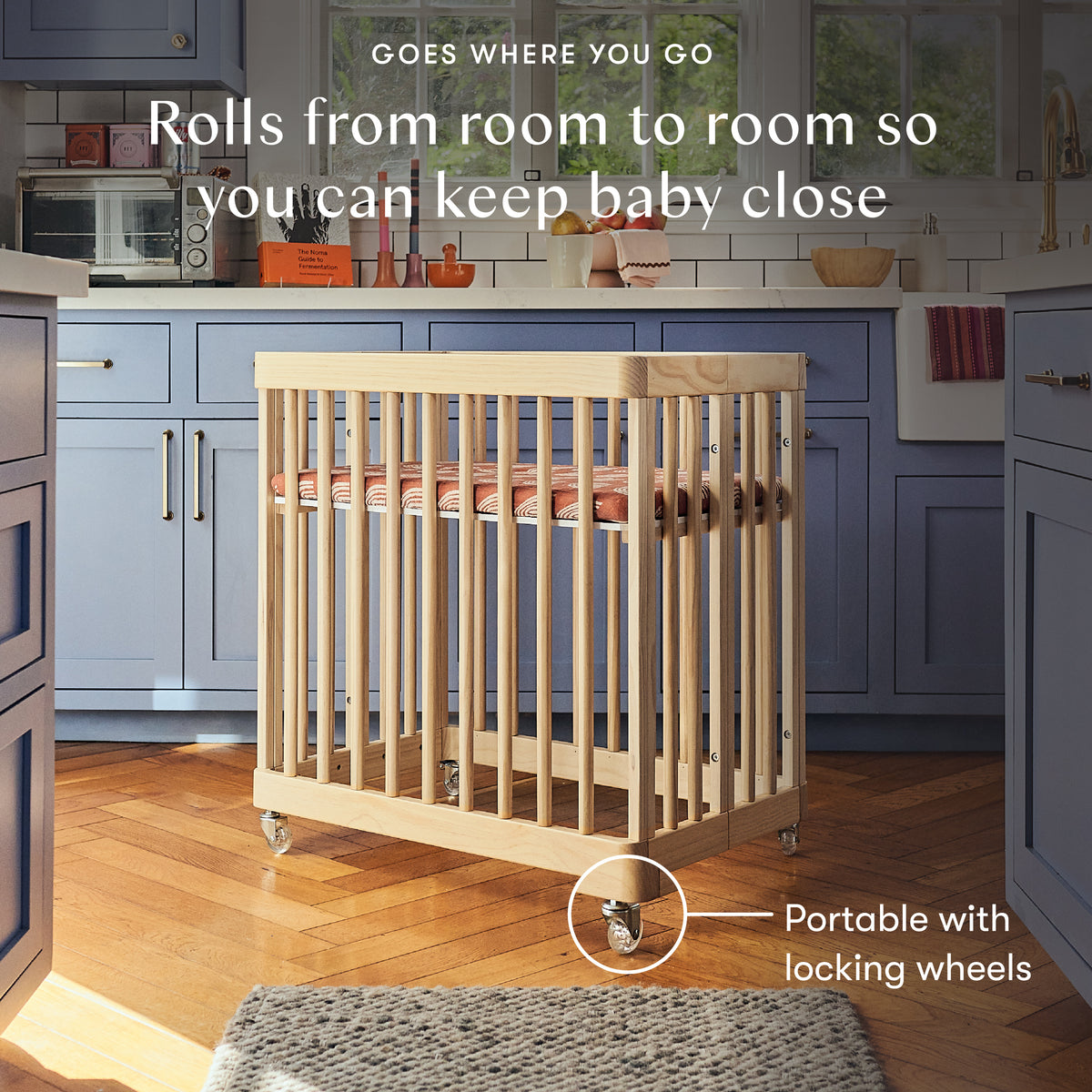 Pogo 8-in-1 Convertible Crib with All-Stages Conversion Kits in Blonde