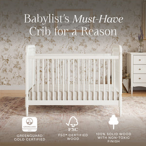 Liberty 3-in-1 Convertible Spindle Crib with Toddler Bed Conversion Kit in Warm White