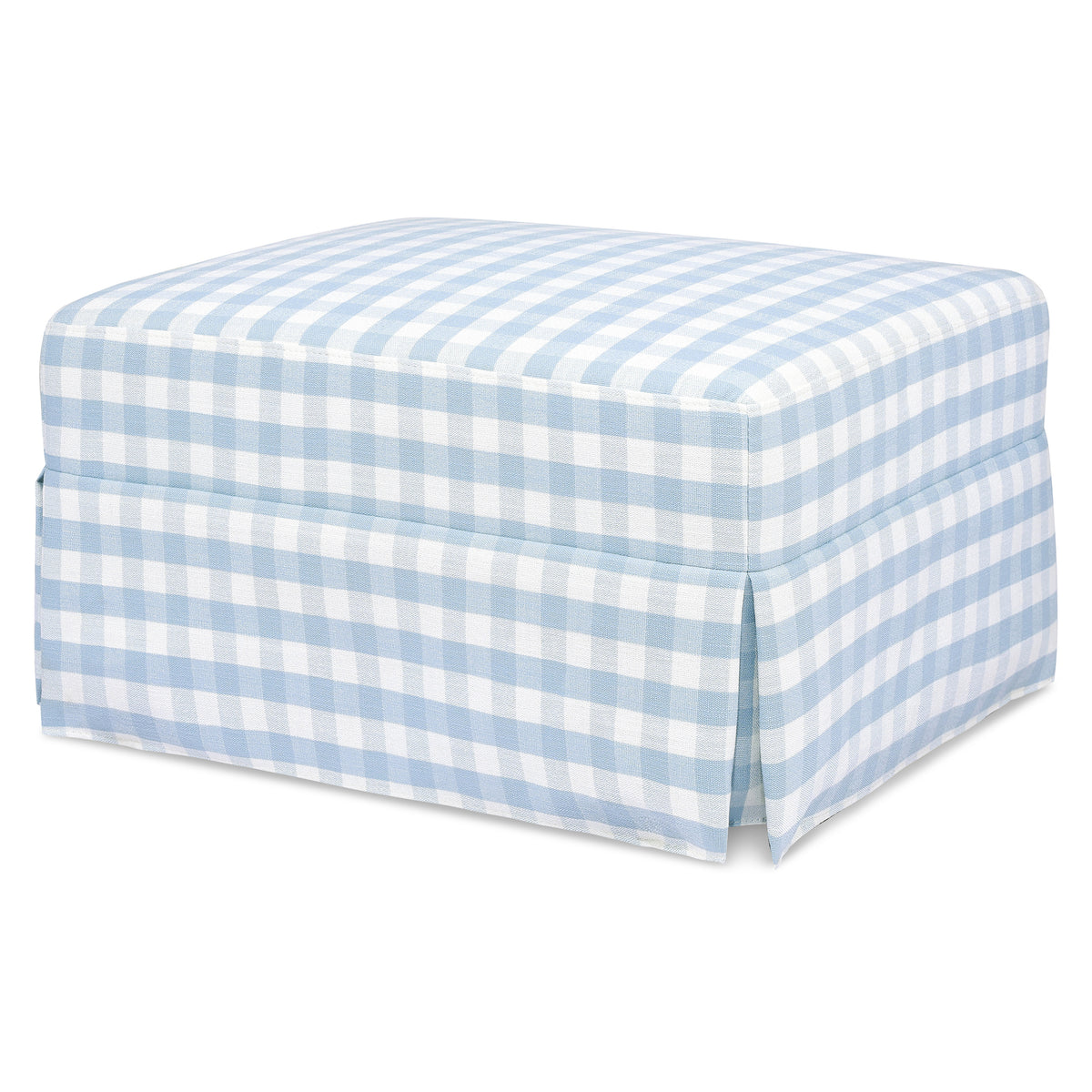 Crawford Gliding Ottoman in Blue Gingham