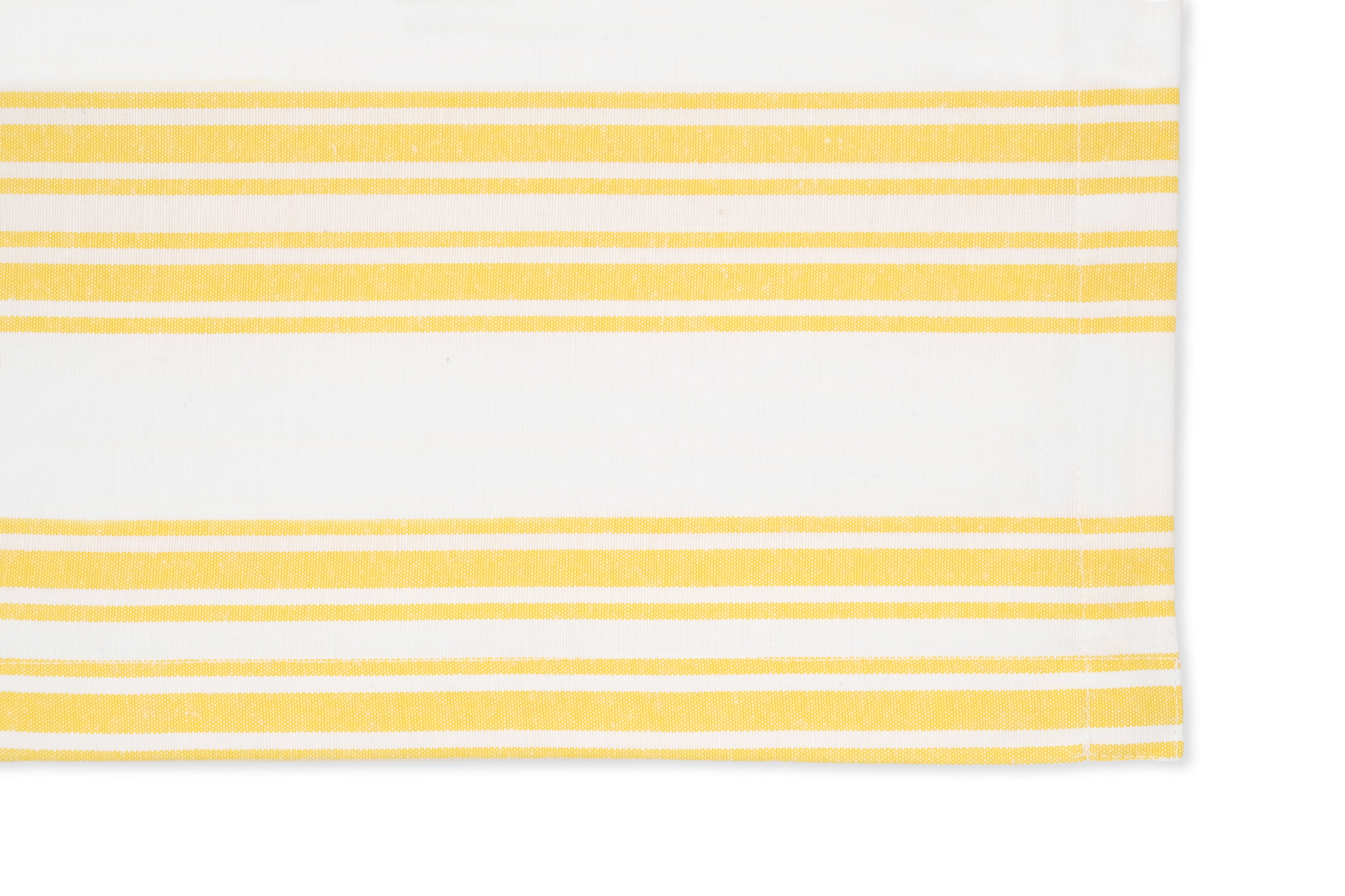 Yellow Stripe Cotton Tablecloth