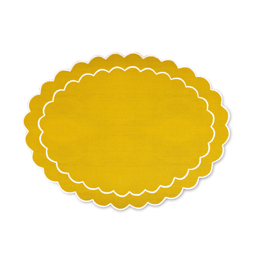 Yellow Oval Placemats (4) Tartan 1 Chefanie