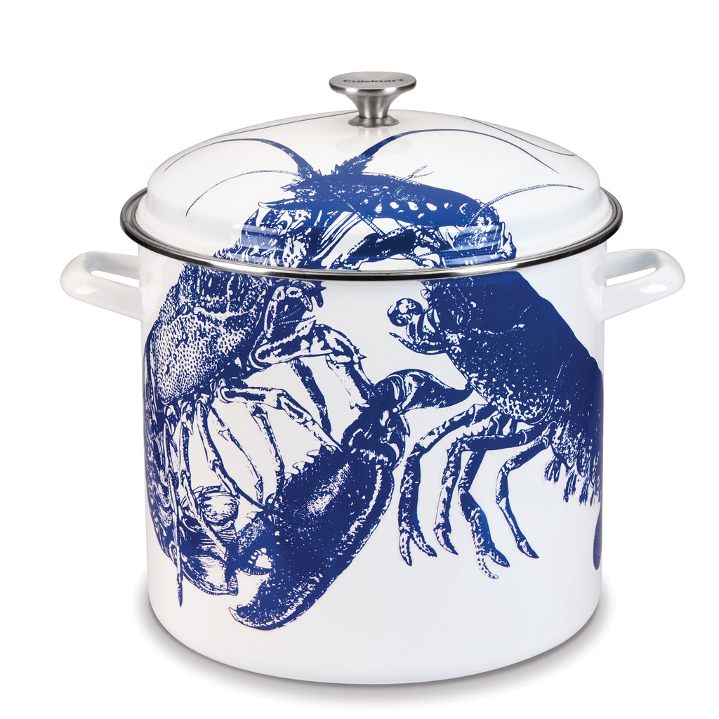 Caskata® 16 Qt. Enamel on Steel Stockpot with Cover in White