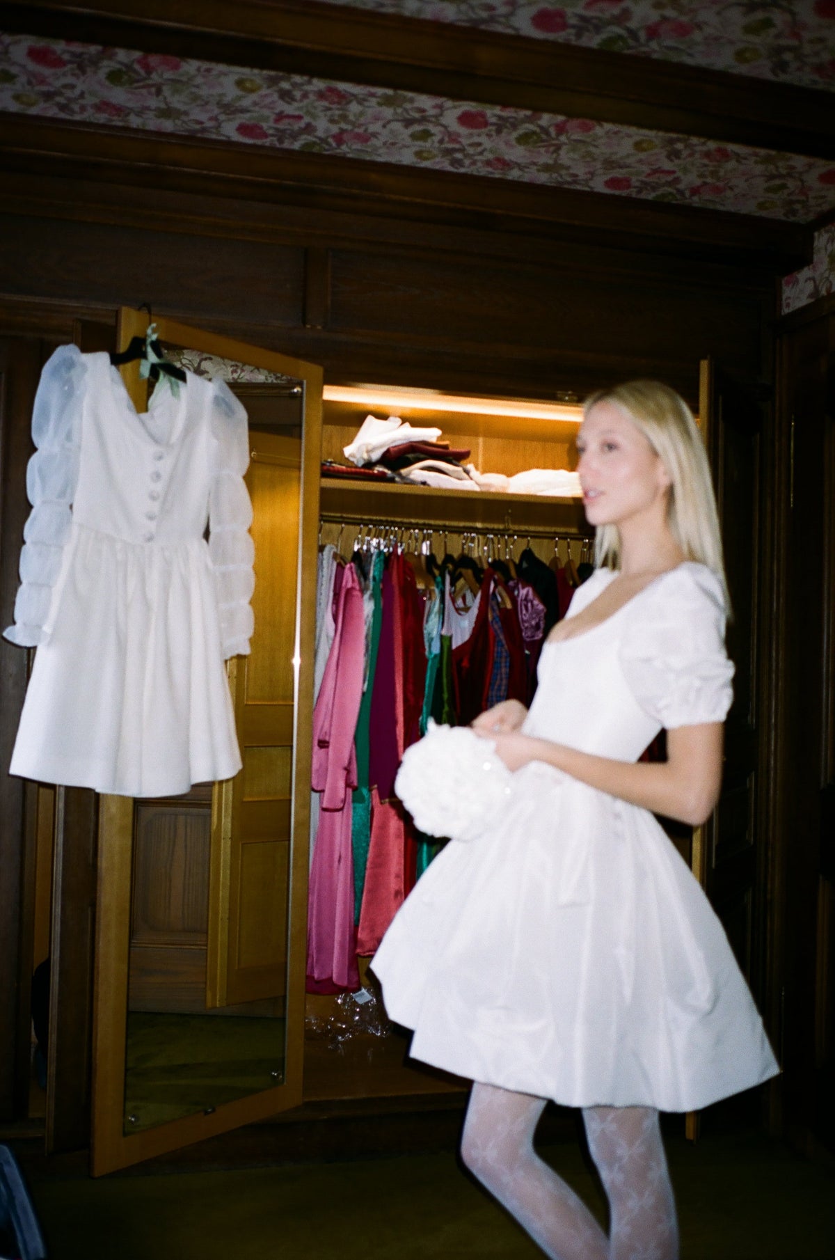 Roya Silk Taffeta Dress in White