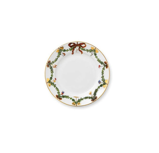 Star Fluted Christmas Dessert Plate 7.5"