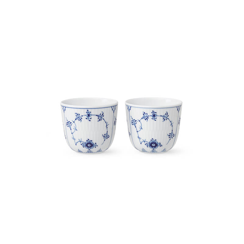 Blue Fluted Plain Votives, Set of 2