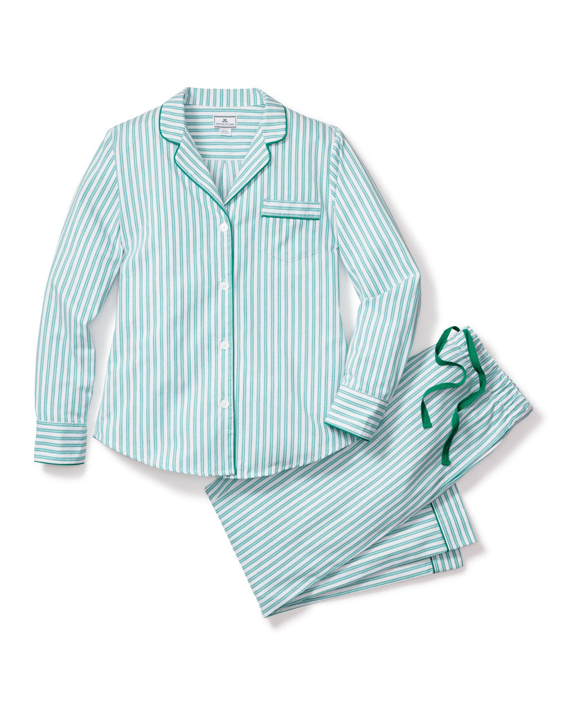 Women’s Emerald Ticking Pajama Set