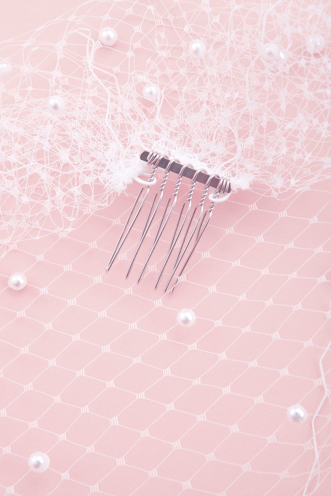 Bardot Pearl Birdcage Veil