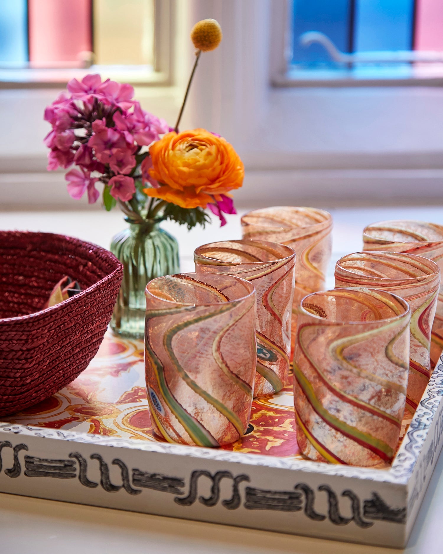 Pennellate Water Glasses, Set of 6