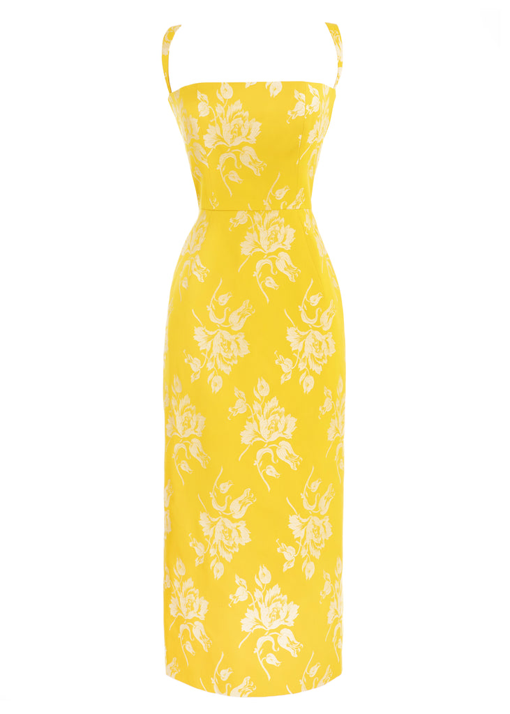 Alexandra Dress in Yellow Floral