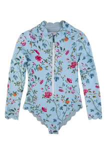 Bumby North Sea Rashguard in Blue Floral