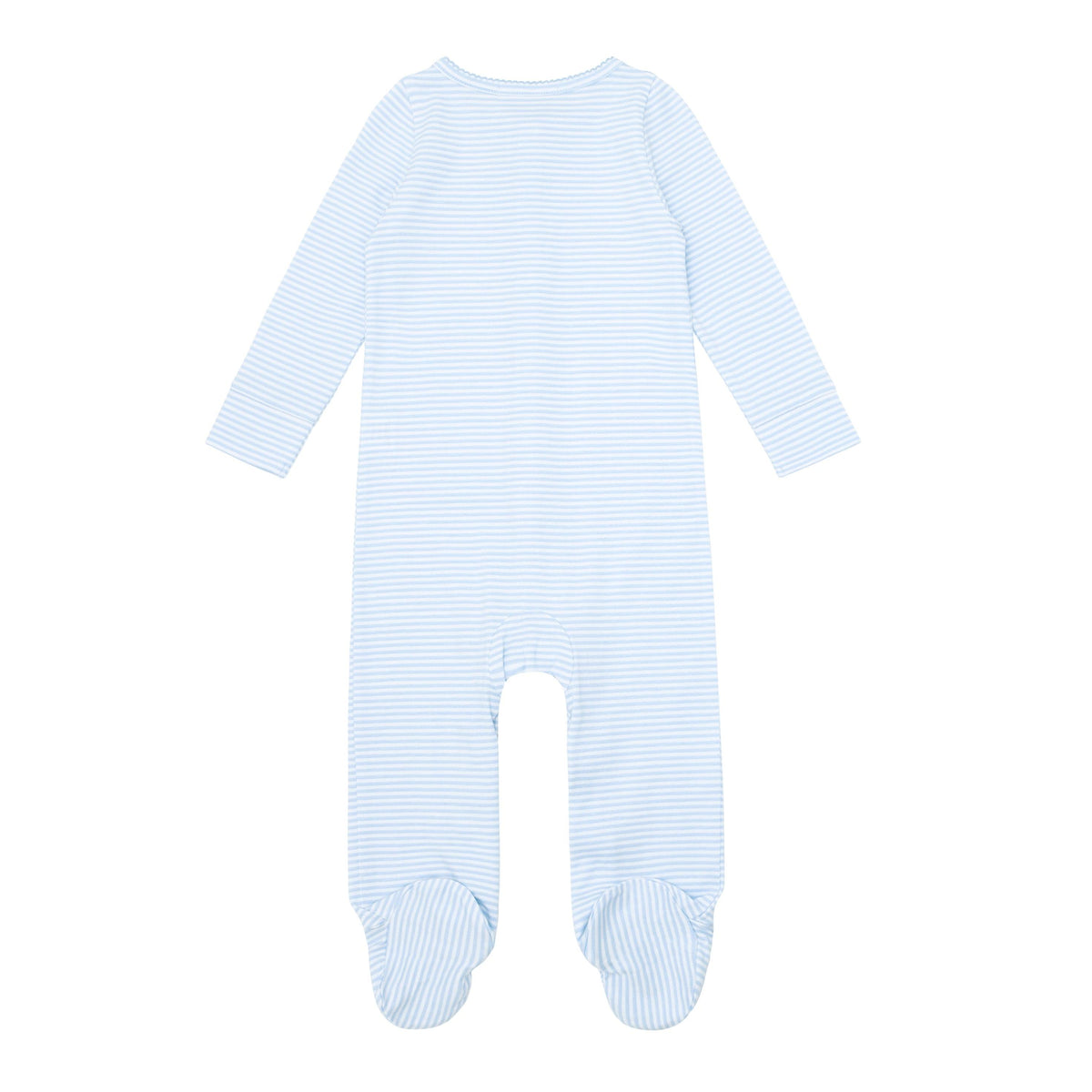 Unisex Powder Blue Stripe Pima Footie