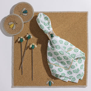 Sparkle Bee Sqaure Hand Beaded Placemat