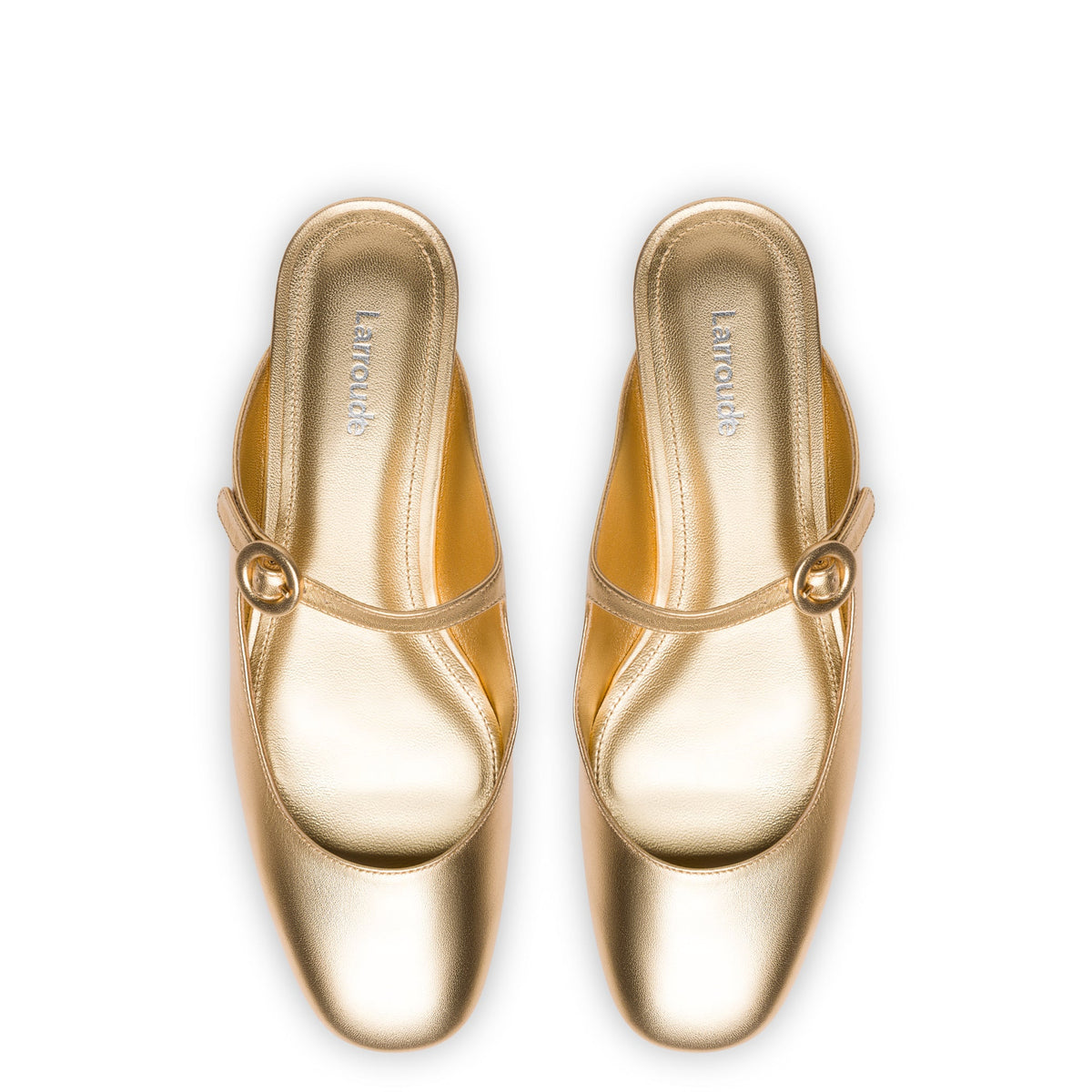 Blair Flat Mule in Gold Metallic Leather
