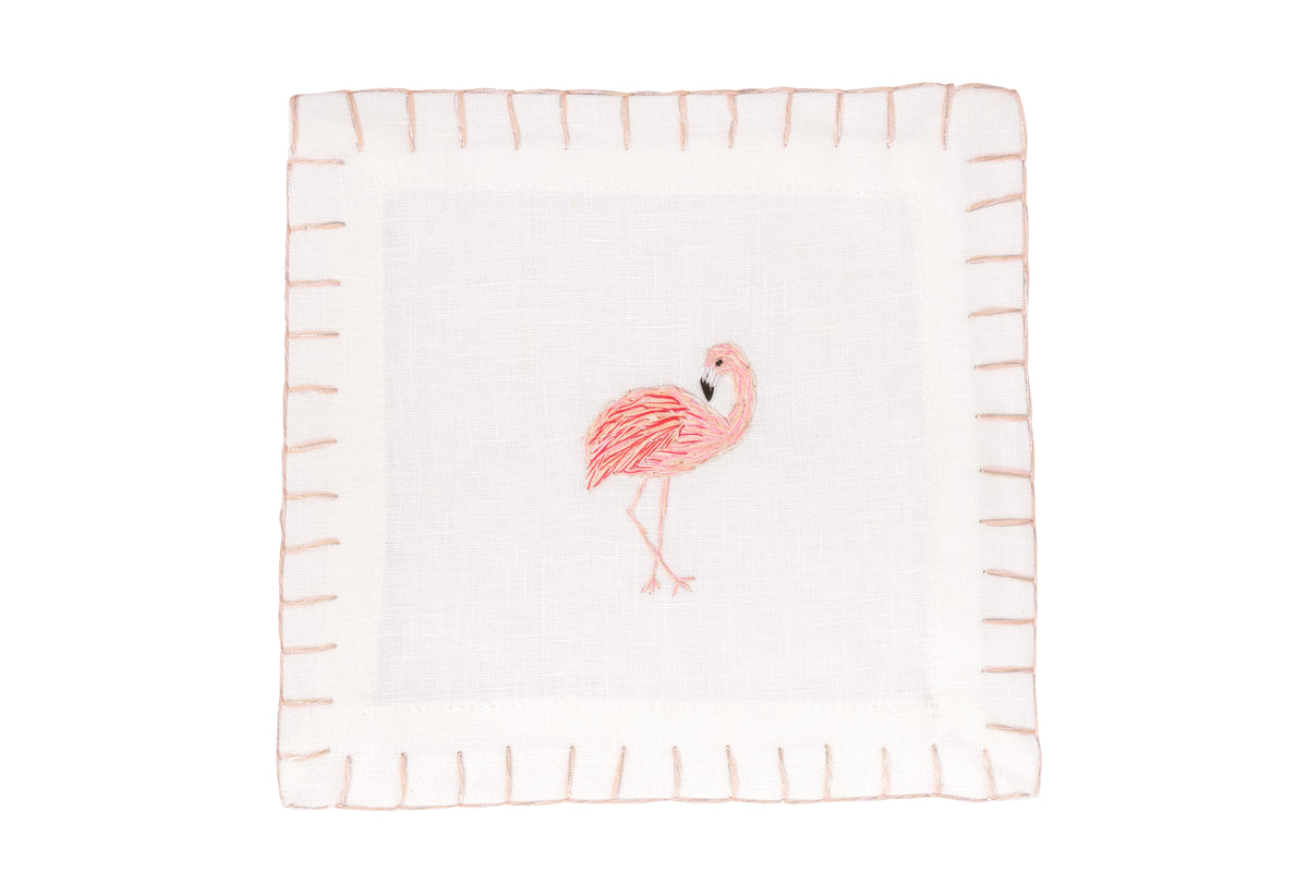 Flamingo Cocktail Napkin, Set of 4